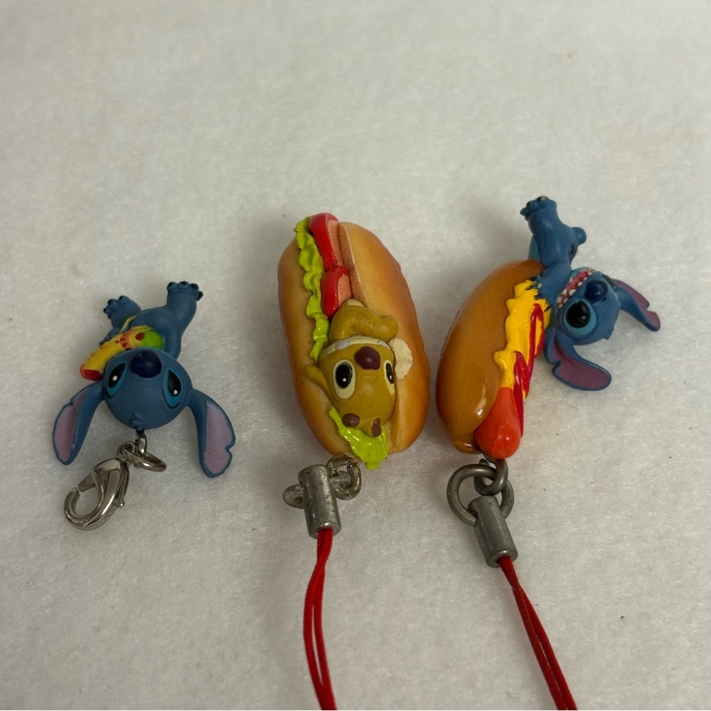 Set of 3 STITCH Hot Dog Reuben Charm Disney Japan Gachapon - Picture 7 of 8